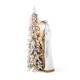 Glitzhome 4ft Oversized Christmas Woodland Santa with 5ft Lighted Flocked Artificial Christmas Tree