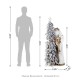 Glitzhome 4ft Oversized Christmas Woodland Santa with 5ft Lighted Flocked Artificial Christmas Tree