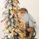 Glitzhome 4ft Oversized Christmas Woodland Santa with 5ft Lighted Flocked Artificial Christmas Tree