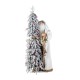 Glitzhome 4ft Oversized Christmas Woodland Santa with 5ft Lighted Flocked Artificial Christmas Tree