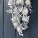 Glitzhome 30"H Christmas Silver & White Ornament and Berry Teardrop