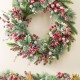 Glitzhome 24"D Christmas Red Pomegranate Berry & Holy Leaf Wreath
