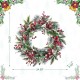Glitzhome 24"D Christmas Red Pomegranate Berry & Holy Leaf Wreath