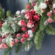 Glitzhome 24"D Christmas Red Pomegranate Berry & Holy Leaf Wreath