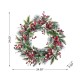 Glitzhome 24"D Christmas Red Pomegranate Berry & Holy Leaf Wreath