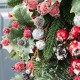 Glitzhome 28"H Christmas Red Pomegranate Berry & Holy Leaf Teardrop