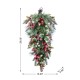 Glitzhome 28"H Christmas Red Pomegranate Berry & Holy Leaf Teardrop