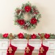 Glitzhome 24"D Christmas Red  Mangnolia & Berry Wreath