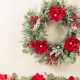 Glitzhome 24"D Christmas Red  Mangnolia & Berry Wreath