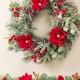Glitzhome 24"D Christmas Red  Mangnolia & Berry Wreath