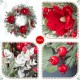 Glitzhome 24"D Christmas Red  Mangnolia & Berry Wreath