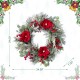 Glitzhome 24"D Christmas Red  Mangnolia & Berry Wreath