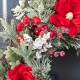Glitzhome 24"D Christmas Red  Mangnolia & Berry Wreath