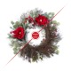Glitzhome 24"D Christmas Red  Mangnolia & Berry Wreath