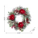 Glitzhome 24"D Christmas Red  Mangnolia & Berry Wreath