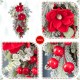 Glitzhome 28"H Christmas Red  Mangnolia & Berry Teardrop