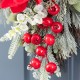 Glitzhome 28"H Christmas Red  Mangnolia & Berry Teardrop