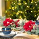 Glitzhome 6FT Christmas Red  Mangnolia & Berry Garland