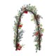 Glitzhome 6FT Christmas Red  Mangnolia & Berry Garland