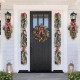 Glitzhome 24"D Christmas Bell, Pinecone & Berry Bow Wreath