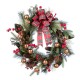 Glitzhome 24"D Christmas Bell, Pinecone & Berry Bow Wreath