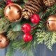 Glitzhome 24"D Christmas Bell, Pinecone & Berry Bow Wreath