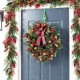 Glitzhome 24"D Christmas Bell, Pinecone & Berry Bow Wreath