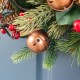 Glitzhome 24"D Christmas Bell, Pinecone & Berry Bow Wreath