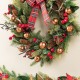 Glitzhome 24"D Christmas Bell, Pinecone & Berry Bow Wreath