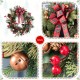 Glitzhome 24"D Christmas Bell, Pinecone & Berry Bow Wreath