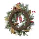 Glitzhome 24"D Christmas Bell, Pinecone & Berry Bow Wreath