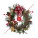 Glitzhome 24"D Christmas Bell, Pinecone & Berry Bow Wreath