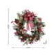 Glitzhome 24"D Christmas Bell, Pinecone & Berry Bow Wreath