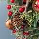 Glitzhome 28"H Christmas Bell, Pinecone & Berry Bow Teardrop