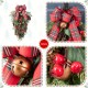 Glitzhome 28"H Christmas Bell, Pinecone & Berry Bow Teardrop