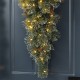 Glitzhome 3ft Pre-Lit Frosted Greenery Pinecones Christmas Teardrop, with 50 C3 Clear LED Lights and Timer, Three Function