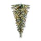 Glitzhome 3ft Pre-Lit Frosted Greenery Pinecones Christmas Teardrop, with 50 C3 Clear LED Lights and Timer, Three Function