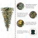 Glitzhome 3ft Pre-Lit Frosted Greenery Pinecones Christmas Teardrop, with 50 C3 Clear LED Lights and Timer, Three Function