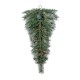 Glitzhome 3ft Pre-Lit Frosted Greenery Pinecones Christmas Teardrop, with 50 C3 Clear LED Lights and Timer, Three Function