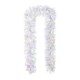 Glitzhome 9ft Pre-Lit Snow Flocked White Pine Christmas Garland,with 50 Warm White/Multi-color G15  Globe LED Lights and Timer,8 Function