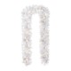Glitzhome 9ft Pre-Lit Snow Flocked White Pine Christmas Garland,with 50 Warm White/Multi-color G15  Globe LED Lights and Timer,8 Function