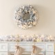 Glitzhome Set of 2 6ft Pre-Lit Snow Flocked White Pine Christmas Garland,with 35 Warm White/Multi-color G15 Globe LED Lights and Timer,8 Function