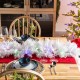 Glitzhome Set of 2 6ft Pre-Lit Snow Flocked White Pine Christmas Garland,with 35 Warm White/Multi-color G15 Globe LED Lights and Timer,8 Function