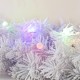 Glitzhome Set of 2 6ft Pre-Lit Snow Flocked White Pine Christmas Garland,with 35 Warm White/Multi-color G15 Globe LED Lights and Timer,8 Function
