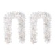Glitzhome Set of 2 6ft Pre-Lit Snow Flocked White Pine Christmas Garland,with 35 Warm White/Multi-color G15 Globe LED Lights and Timer,8 Function