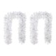 Glitzhome Set of 2 6ft Pre-Lit Snow Flocked White Pine Christmas Garland,with 35 Warm White/Multi-color G15 Globe LED Lights and Timer,8 Function