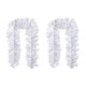 Glitzhome Set of 2 6ft Pre-Lit Snow Flocked White Pine Christmas Garland,with 35 Warm White/Multi-color G15 Globe LED Lights and Timer,8 Function