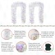 Glitzhome Set of 2 6ft Pre-Lit Snow Flocked White Pine Christmas Garland,with 35 Warm White/Multi-color G15 Globe LED Lights and Timer,8 Function