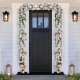 Glitzhome 9ft Pre-Lit Snow Flocked Greenery Pine Christmas Garland, with 70 Warm White/Multi-color C3 Clear LED Lights and Timer,8 Function