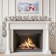Glitzhome 9ft Pre-Lit Snow Flocked Greenery Pine Christmas Garland, with 70 Warm White/Multi-color C3 Clear LED Lights and Timer,8 Function